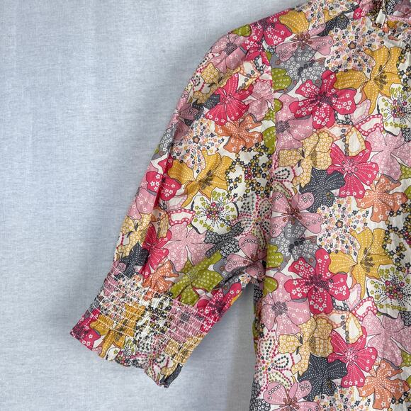 J. Crew Liberty Fabrics Top Women Small Puff Sleeve Mauvy Floral Spring Feminine - Picture 3 of 6